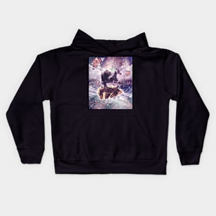 Space Panda Riding Unicorn - Pizza & Taco Kids Hoodie